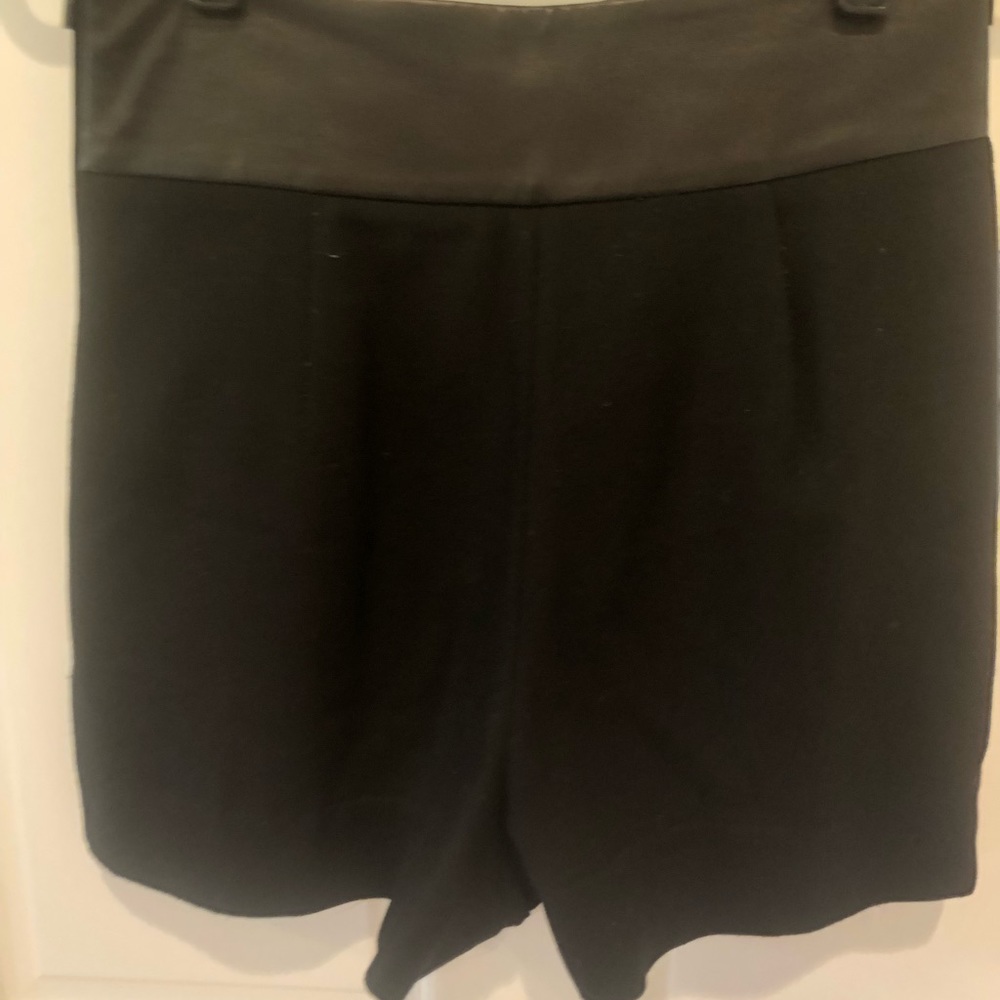Wool and leather shorts